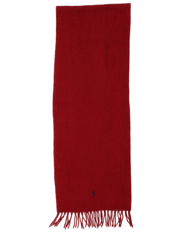 Polo Ralph Lauren Mens Rectangle Scarf One Size Red Wool Classic