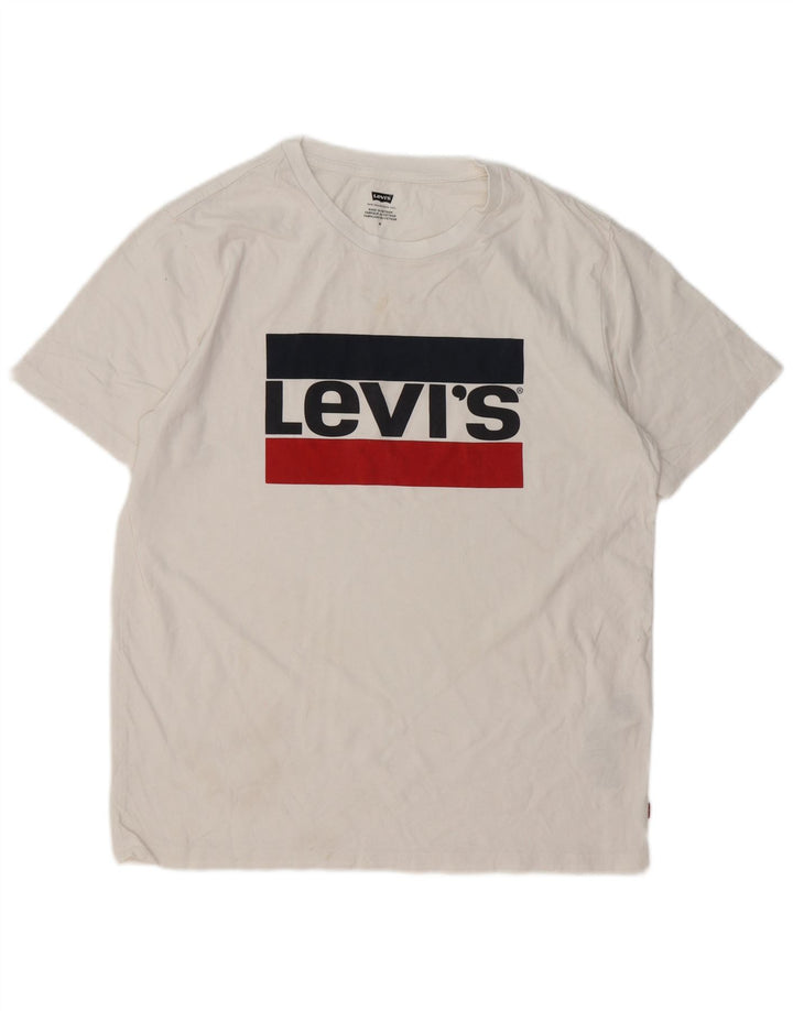 Levi's Mens Graphic T-Shirt Top Medium White Cotton