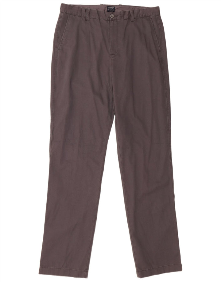 J. CREW Mens The Bleecker Straight Chino Trousers W34 L36 Grey Cotton