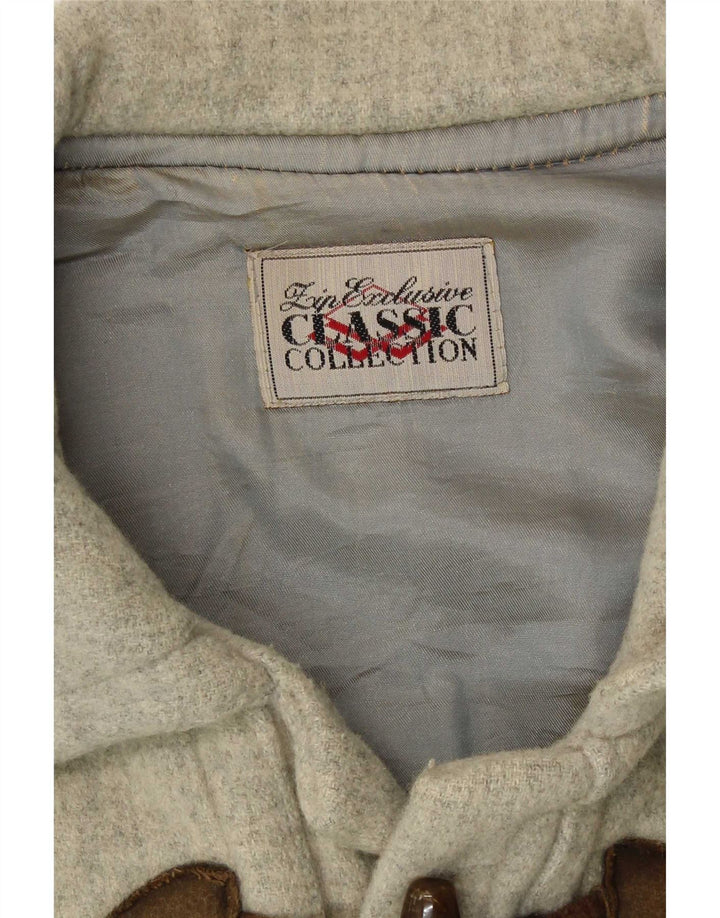 Zip Mens Duffle Coat UK 42 XL Green Wool