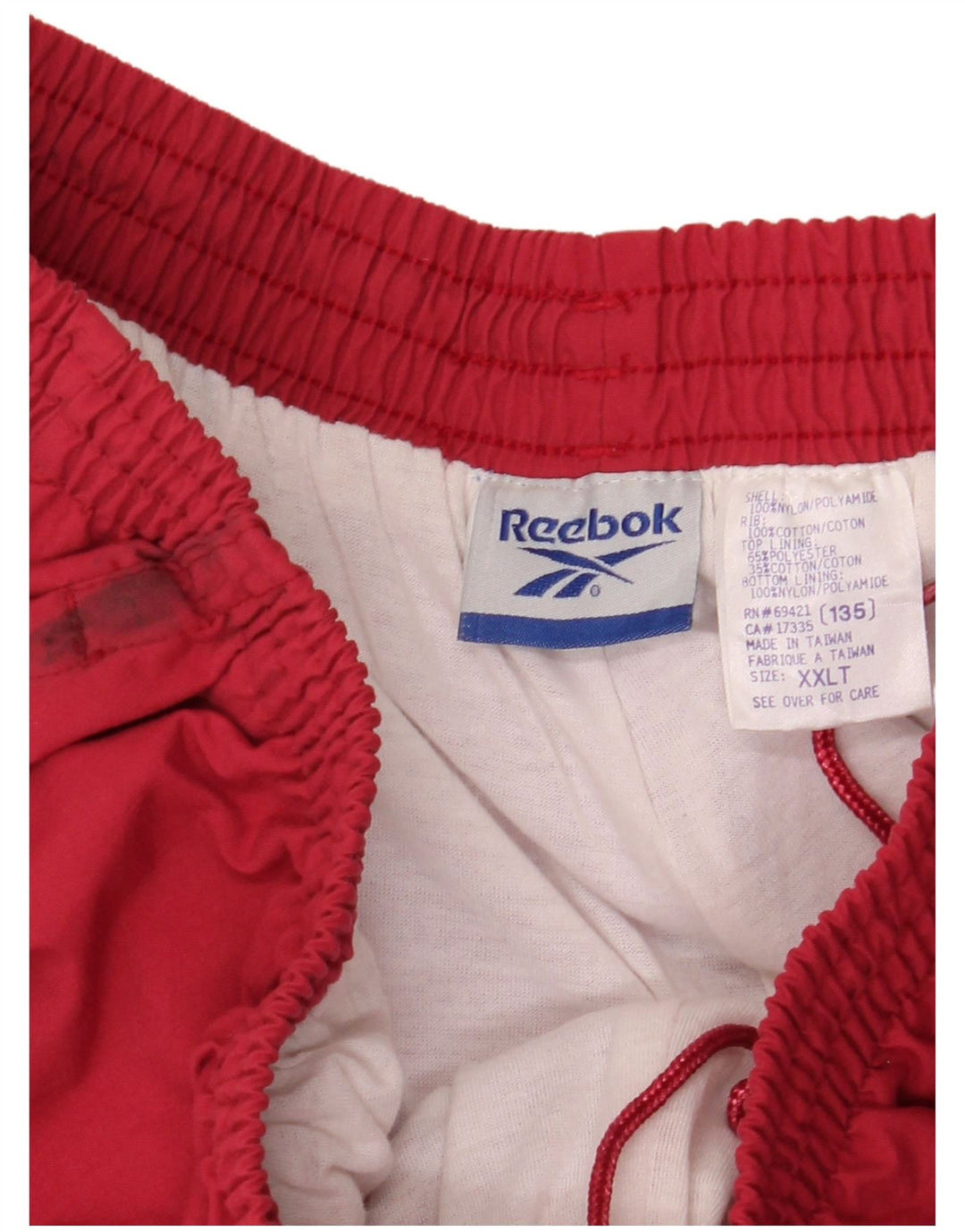 REEBOK Mens Tracksuit Trousers Joggers 2XL  Red Nylon