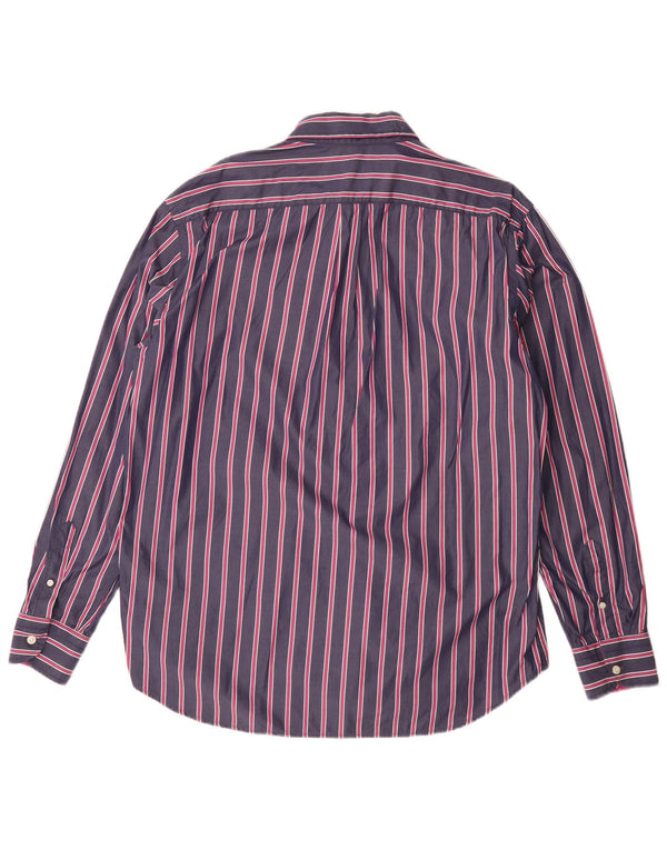 Harmont & Blaine Mens Shirt 2XL Navy Blue Striped Cotton