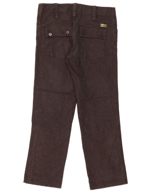 ELLESSE Womens Straight Cargo Trousers IT 44 Medium W32 L28 Grey Pinstripe