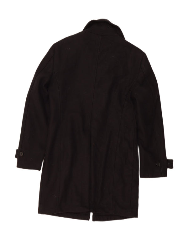 Vintage Mens Overcoat IT 48 Medium Black Wool
