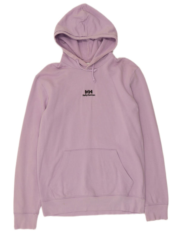 HELLY HANSEN Mens Regular Fit Graphic Hoodie Jumper Small Purple Cotton