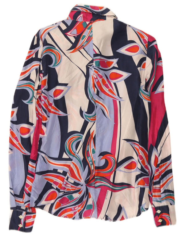 GF Ferre Womens Shirt Blouse IT 42 Medium Multicoloured Floral Silk