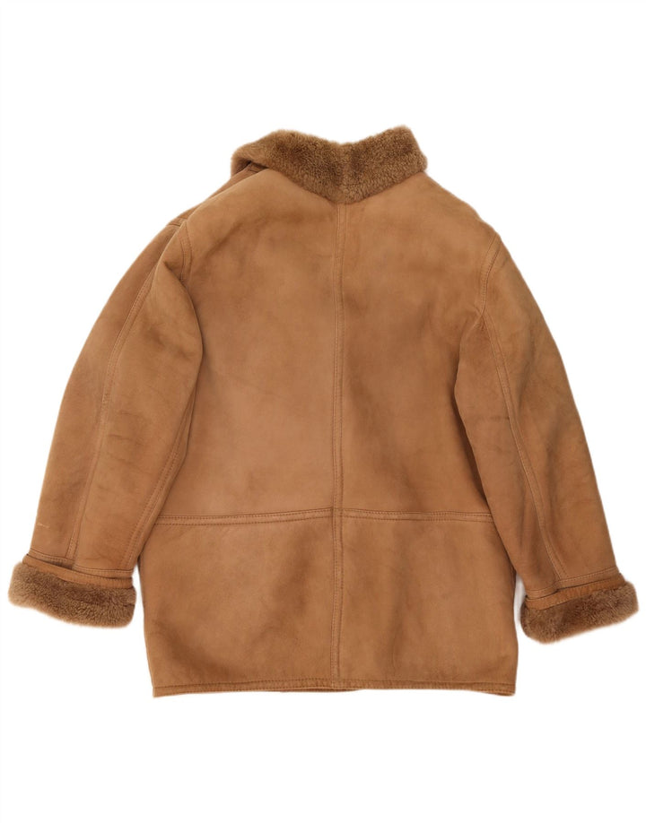 Christia Womens Shearling Jacket UK 20 2XL Beige