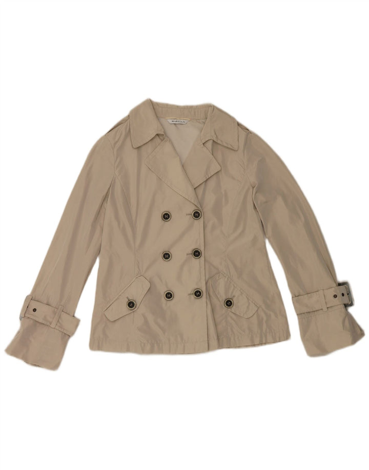 Marella Womens Short Trench Coat UK 14 Large Beige Polyester