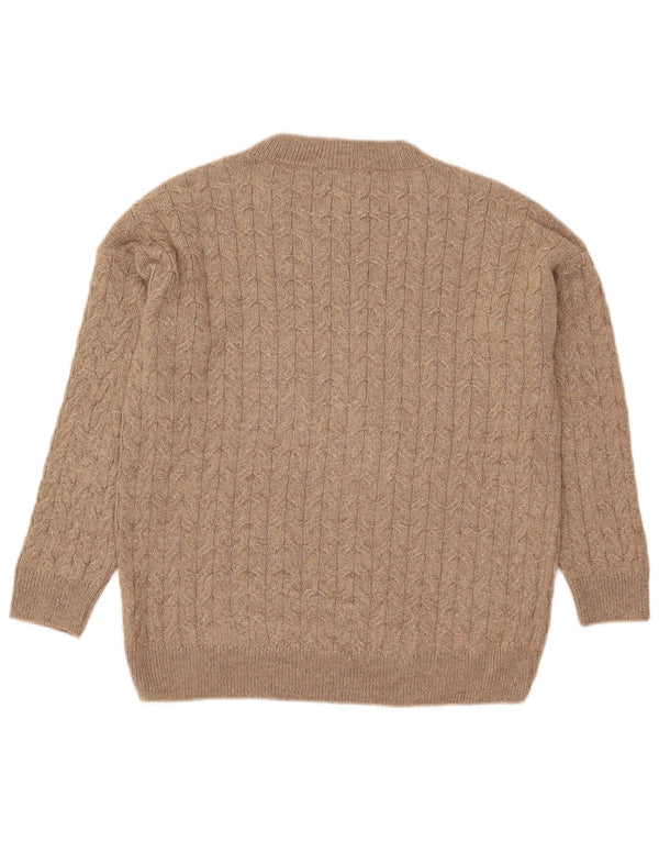 Massimo Dutti Womens Oversized Crew Neck Jumper Sweater UK 10 Small Grey