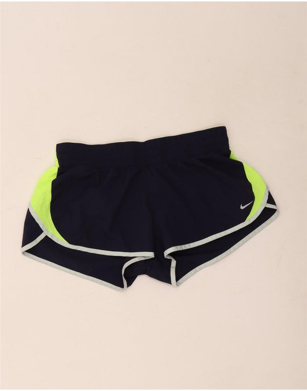 Nike Womens Dri Fit Loose Sport Shorts UK 14 Large Navy Blue Sports