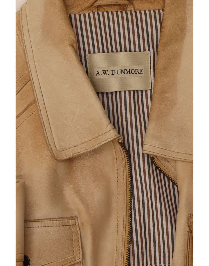 A.W.Dunmore Mens Leather Jacket UK 40 Large Beige