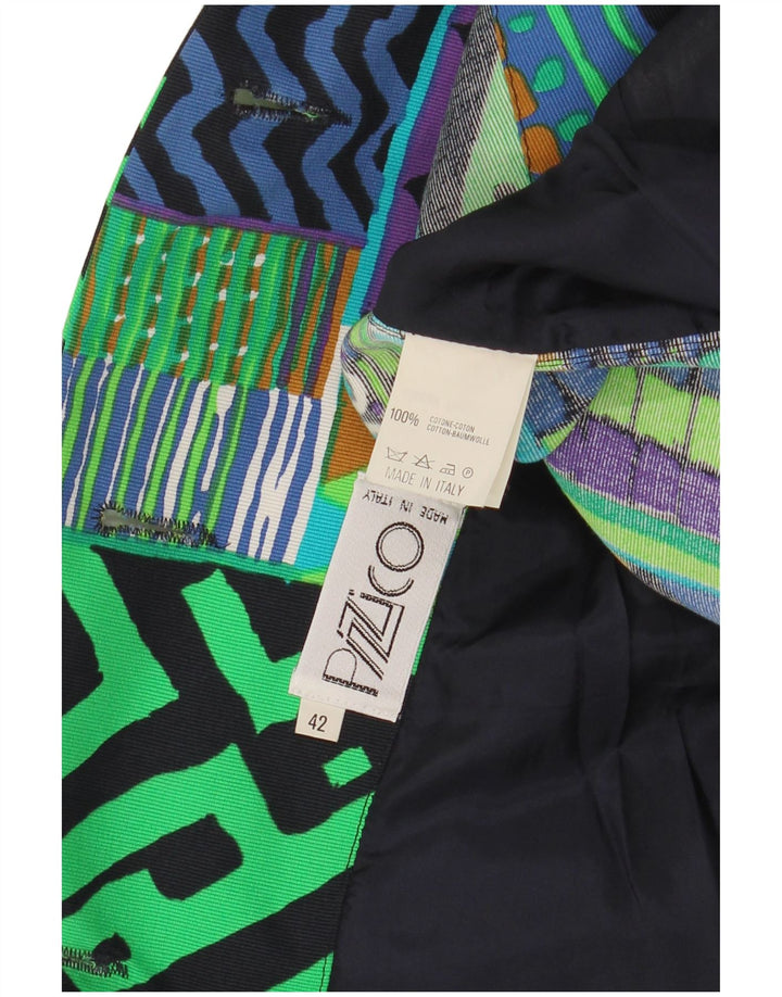 Vintage Womens 3 Button Blazer Jacket IT 42 Medium Multicoloured Geometric