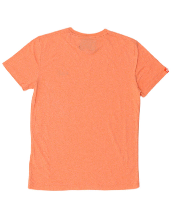 Superdry Mens T-Shirt Top Large Orange Cotton