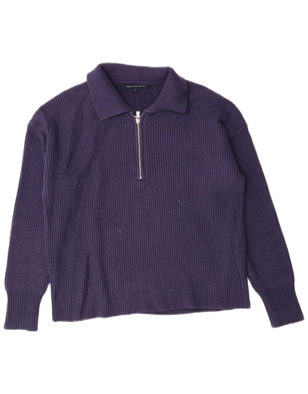 FRENCH CONNECTION Womens Polo Neck Jumper Sweater UK 10 Small Navy Blue