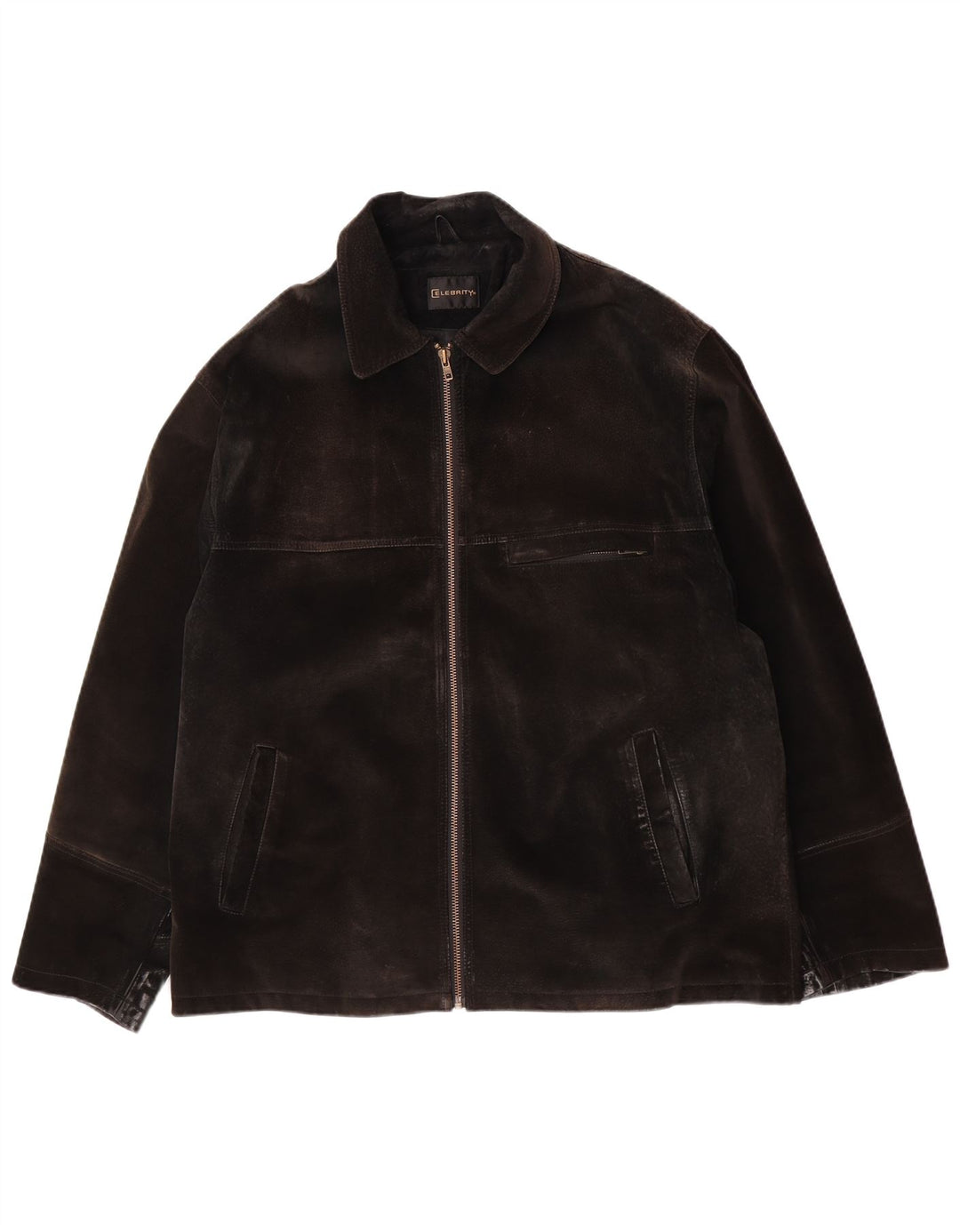 Vintage Mens Suede Jacket UK 42 XL Brown Leather