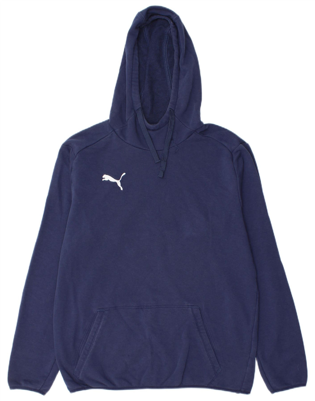 PUMA Mens Hoodie Jumper Medium Navy Blue Cotton