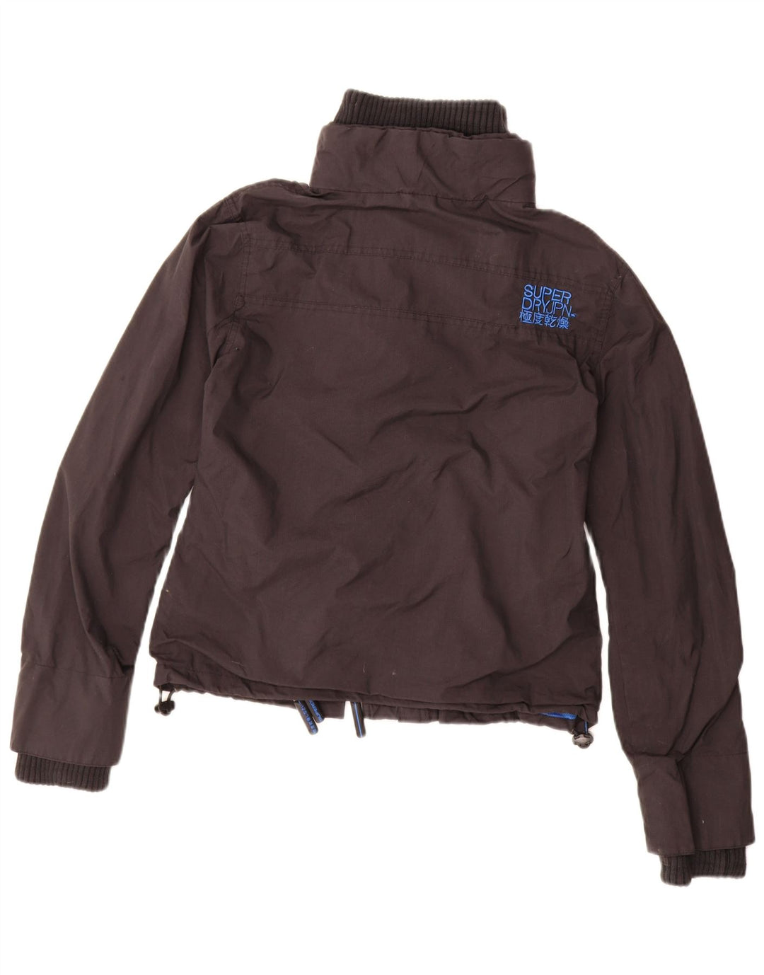 SUPERDRY Womens Graphic Rain Jacket UK 16 Large Black Nylon