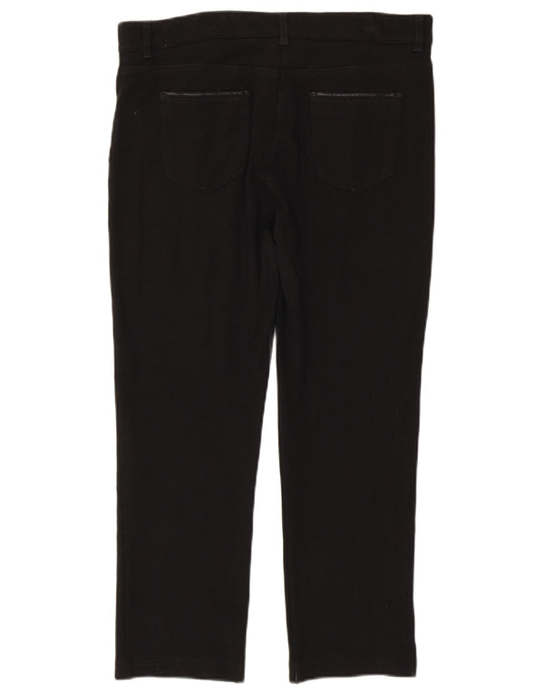 Wallis Womens Straight Casual Trousers UK 14 Large W34 L25 Black Viscose