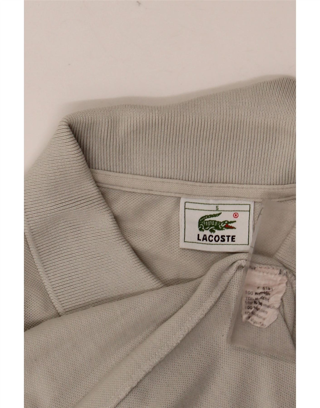 LACOSTE Mens Polo Shirt Size 5 Large Grey Cotton