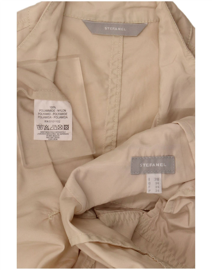 Stefanel Womens Utility Jacket IT 38 XS Beige Polyamide