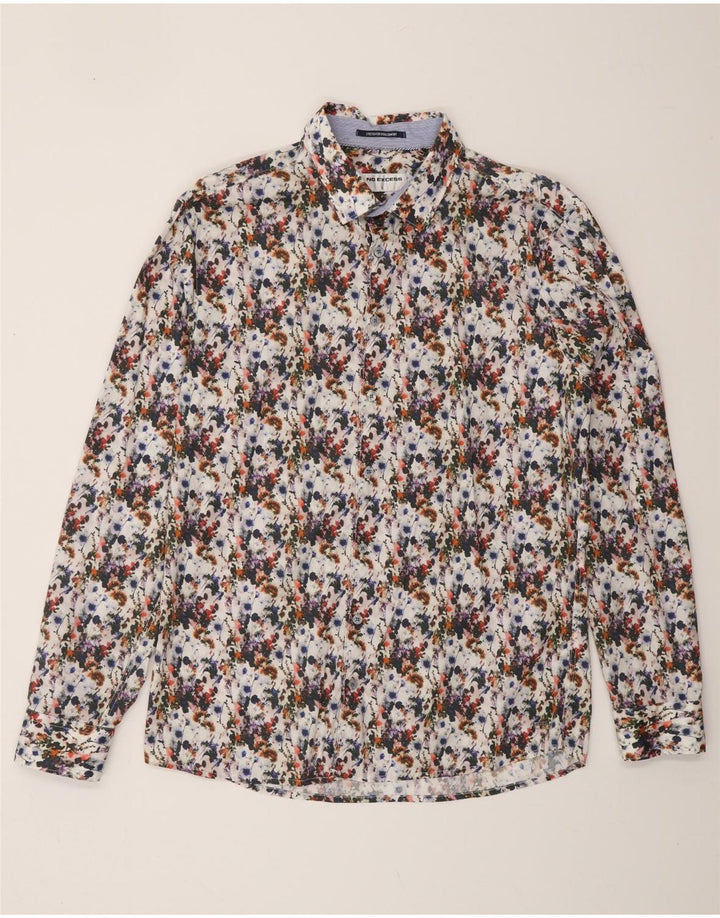 VINTAGE Mens Shirt Large Multicoloured Floral