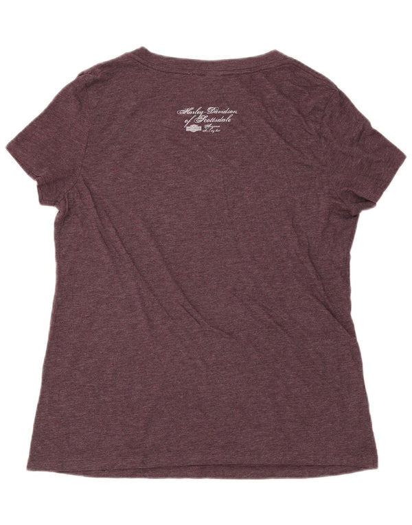 Harley Davidson Womens Graphic T-Shirt Top UK 20 2XL Purple Polyester