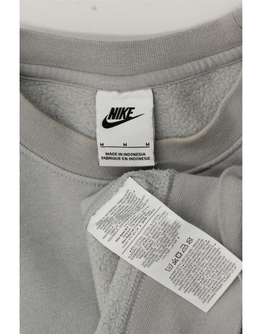 NIKE Mens Loose Fit Sweatshirt Jumper Medium Grey Cotton