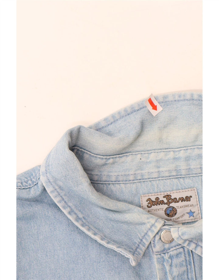 JOHN BANER Mens Denim Shirt 3XL Blue Cotton