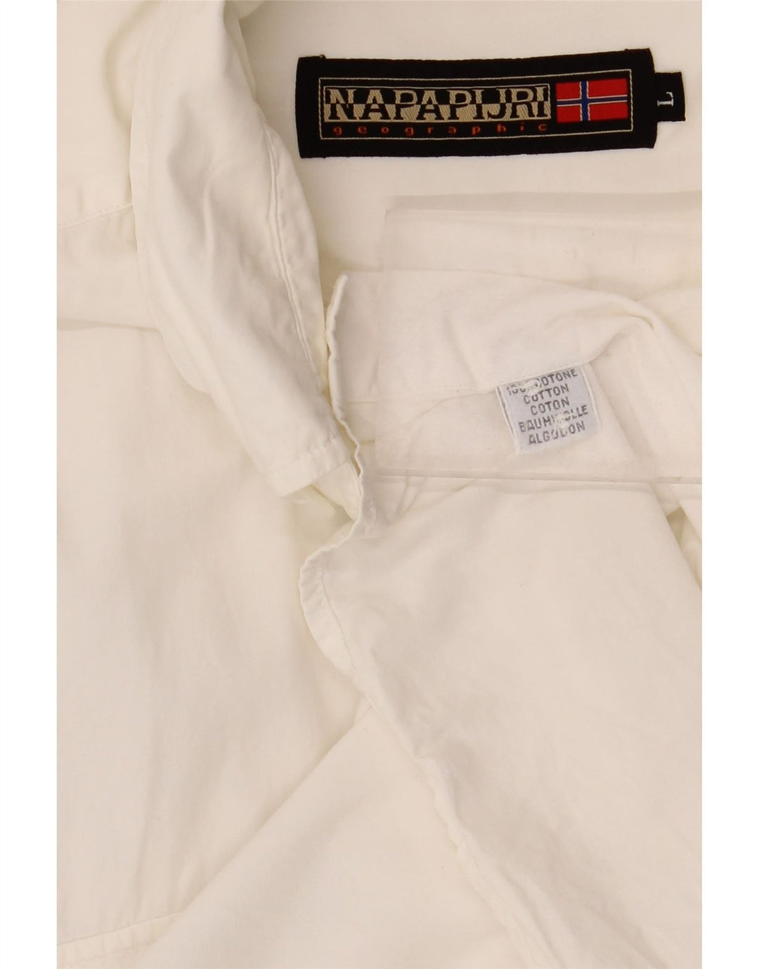 Napapijri Mens Shirt Large White Cotton