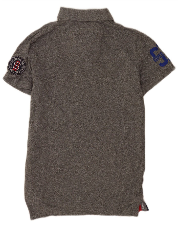 Superdry Mens Graphic Polo Shirt Medium Grey Cotton