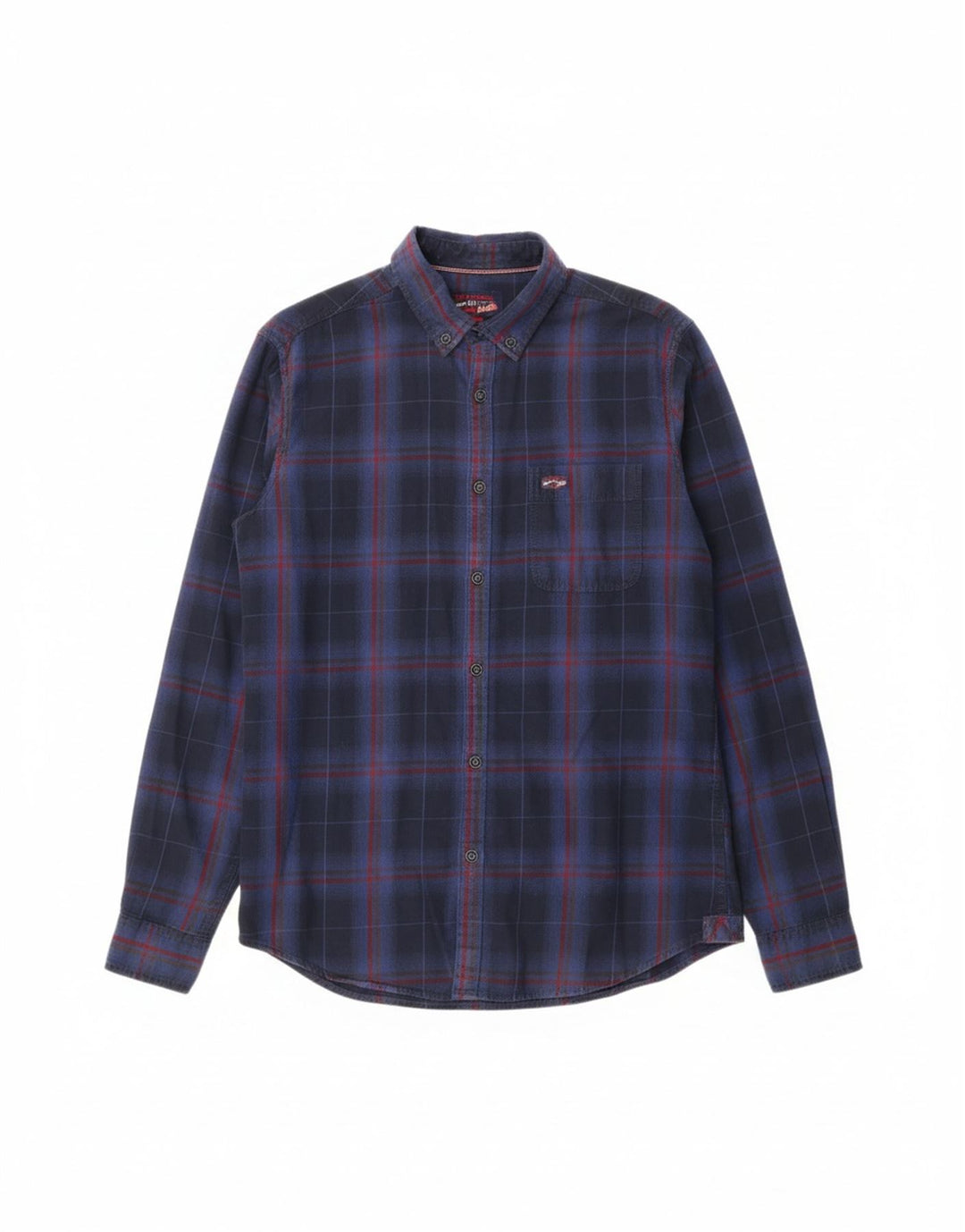 US POLO ASSN Mens Flannel Shirt Medium Navy Blue Check Cotton