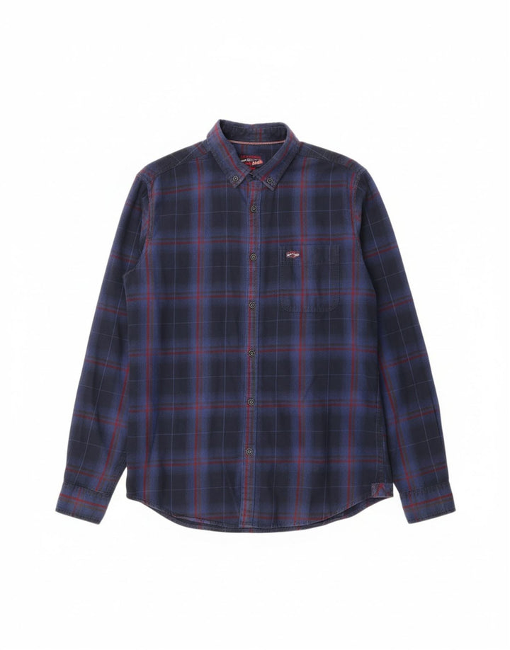 US POLO ASSN Mens Flannel Shirt Medium Navy Blue Check Cotton