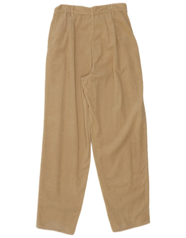 Benetton Womens High Waist Corduroy Trousers IT 44 Medium W28 L30 Beige