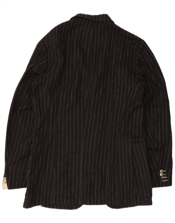 Paul Smith Mens 2 Button Blazer Jacket UK 40 Large Black Pinstripe Wool