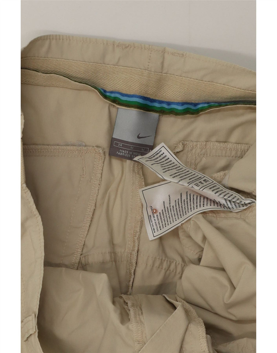 Nike Mens Shorts W34 Medium Green Cotton