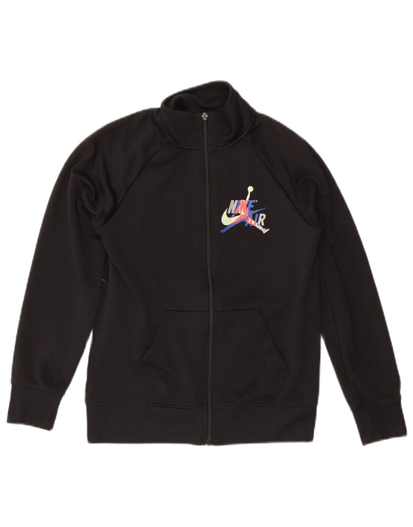 JORDAN Boys Graphic Tracksuit Top Jacket 10-11 Years Medium Black