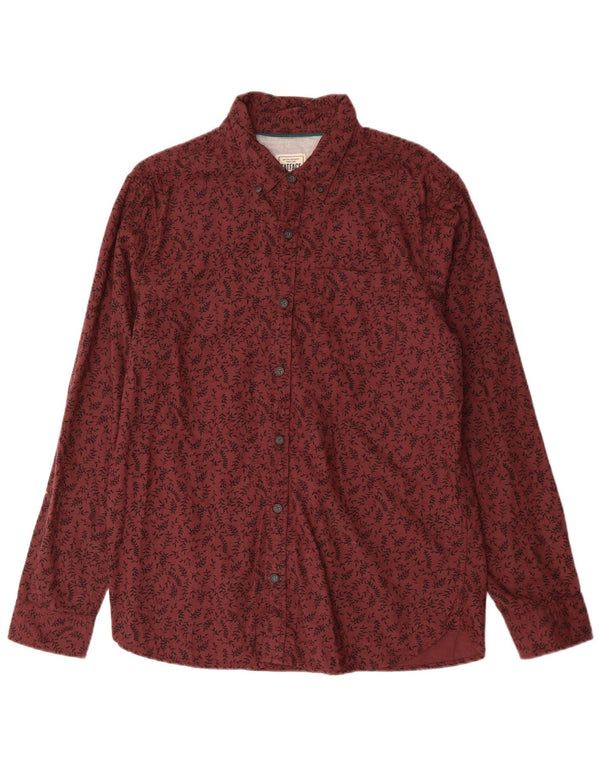 Fat Face Mens Regular Fit Shirt Medium Maroon Floral Cotton