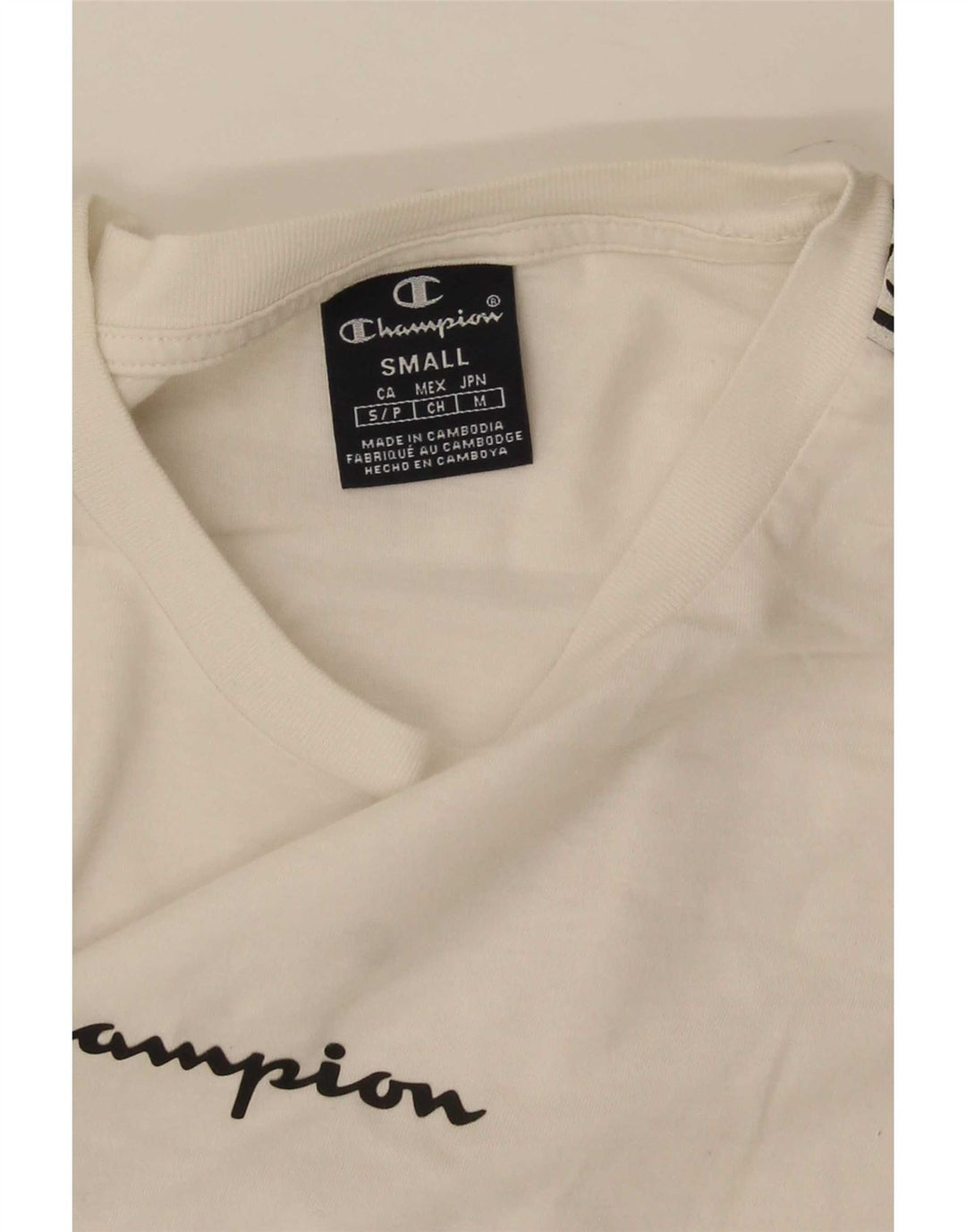 Champion Mens Graphic T-Shirt Top Small White Colourblock