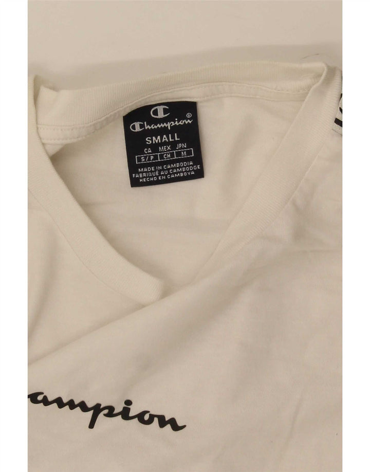 Champion Mens Graphic T-Shirt Top Small White Colourblock