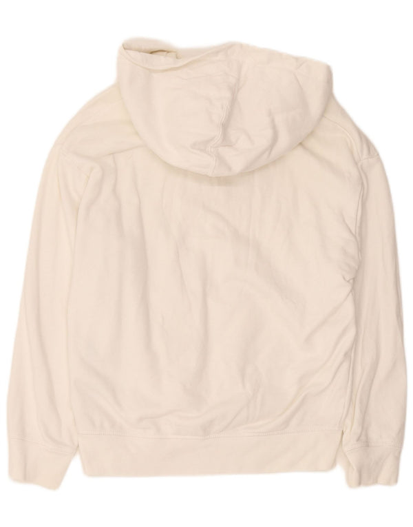 Levi's Womens Graphic Oversized Hoodie Jumper UK 10 Small White Cotton