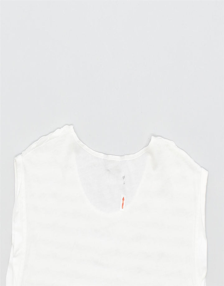 MASSIMO DUTTI Womens Blouse Top UK 14 Medium White Cotton | Vintage | Thrift | Second-Hand | Used Clothing | Messina Hembry 