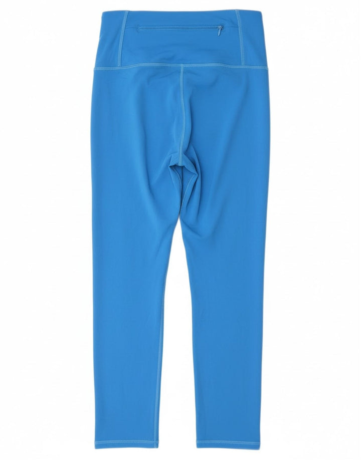 Superdry Womens Graphic Crop Leggings UK 8 Small Blue Polyester