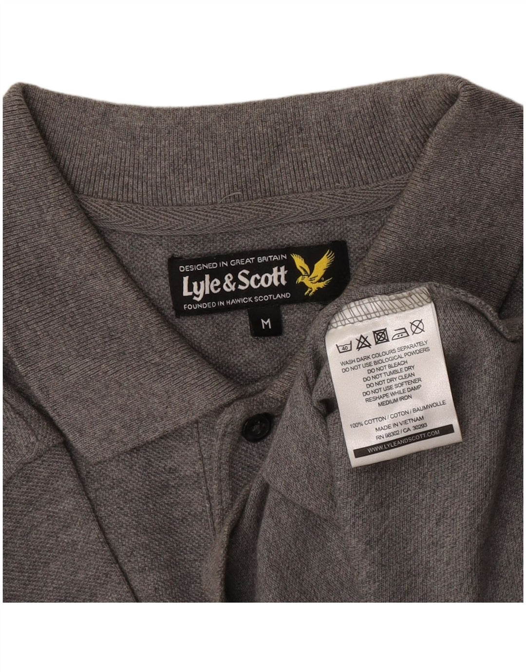 Lyle & Scott Mens Polo Shirt Medium Grey Cotton