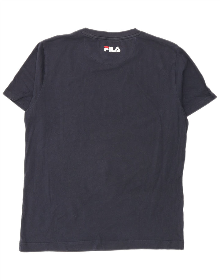 Fila Mens Graphic T-Shirt Top Medium Navy Blue