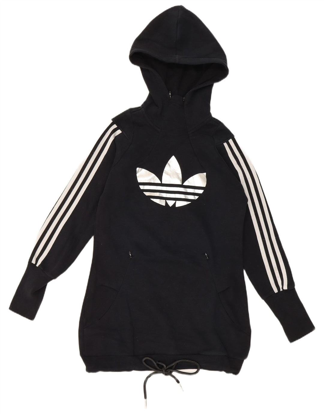 Adidas Womens Graphic Hoodie Jumper IT 44 Medium Black