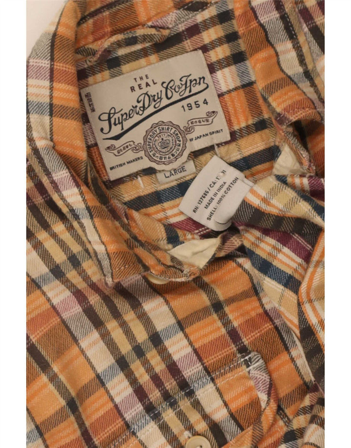 Superdry Mens Flannel Shirt Large Multicoloured Check Cotton
