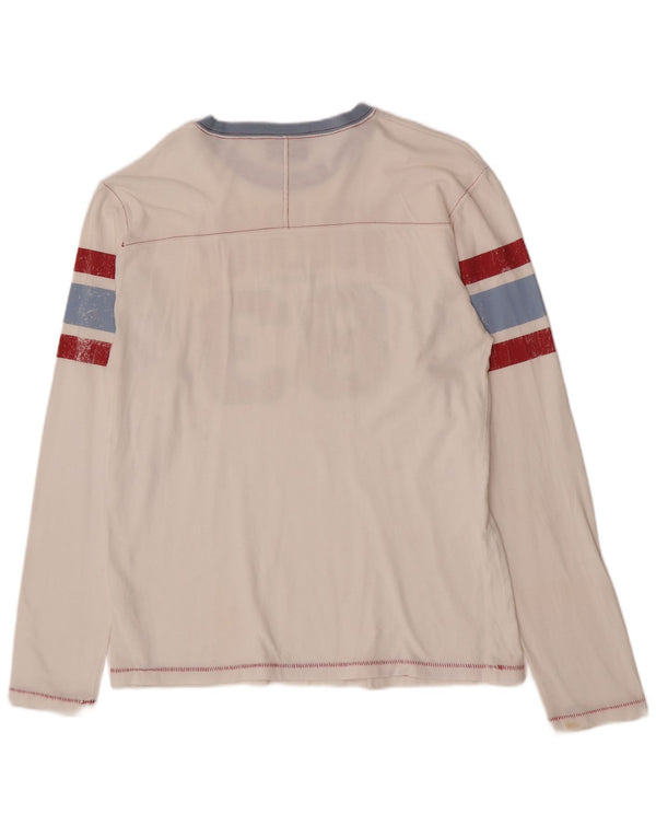 Woolrich Mens Graphic Top Long Sleeve Large White Cotton