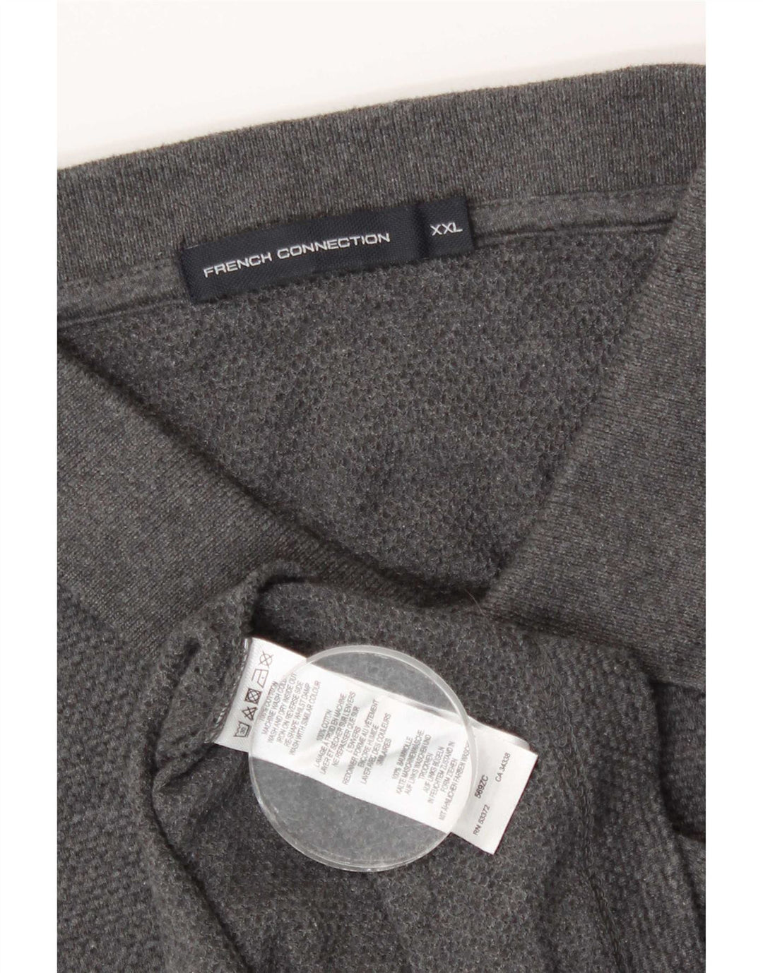 French Connection Mens Polo Shirt 2XL Grey Cotton