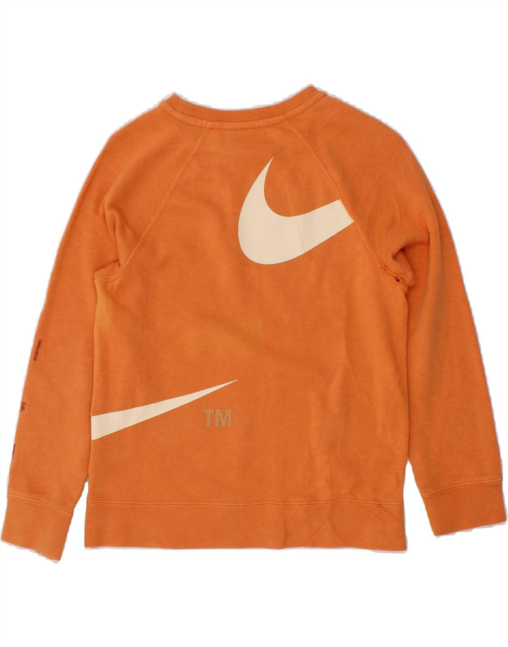 NIKE Boys Swoosh Graphic Sweatshirt Jumper 10-11 Years Medium Orange Vintage Nike and Second-Hand Nike from Messina Hembry 