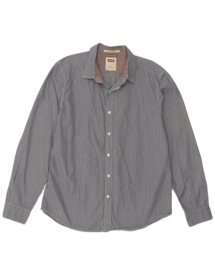 Levi's Mens Standard Fit Shirt Large Blue Striped
